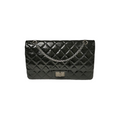 Chanel Reissue 2.55 Maxi Black Patent Leather Ruthenium