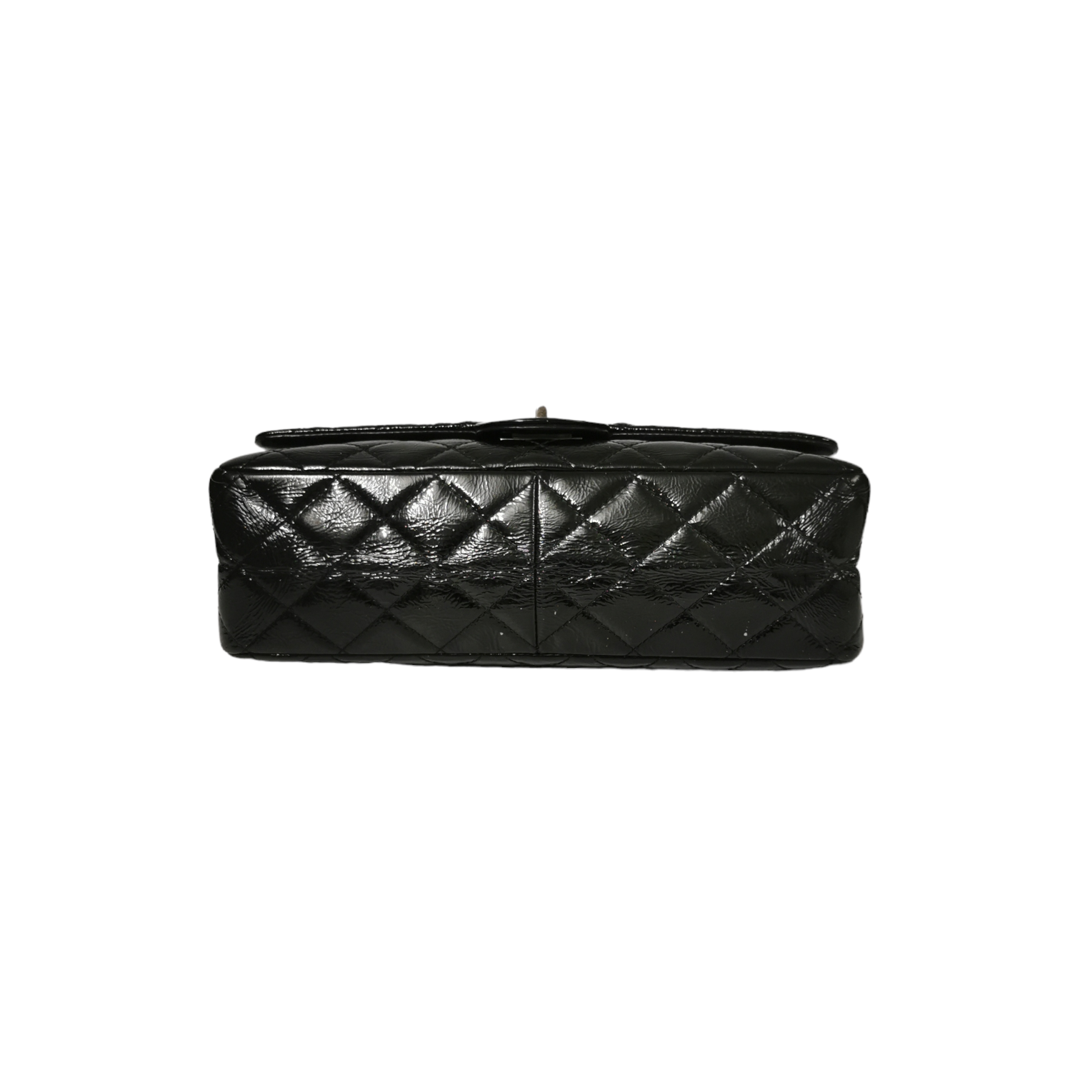 Chanel Reissue 2.55 Maxi Black Patent Leather Ruthenium
