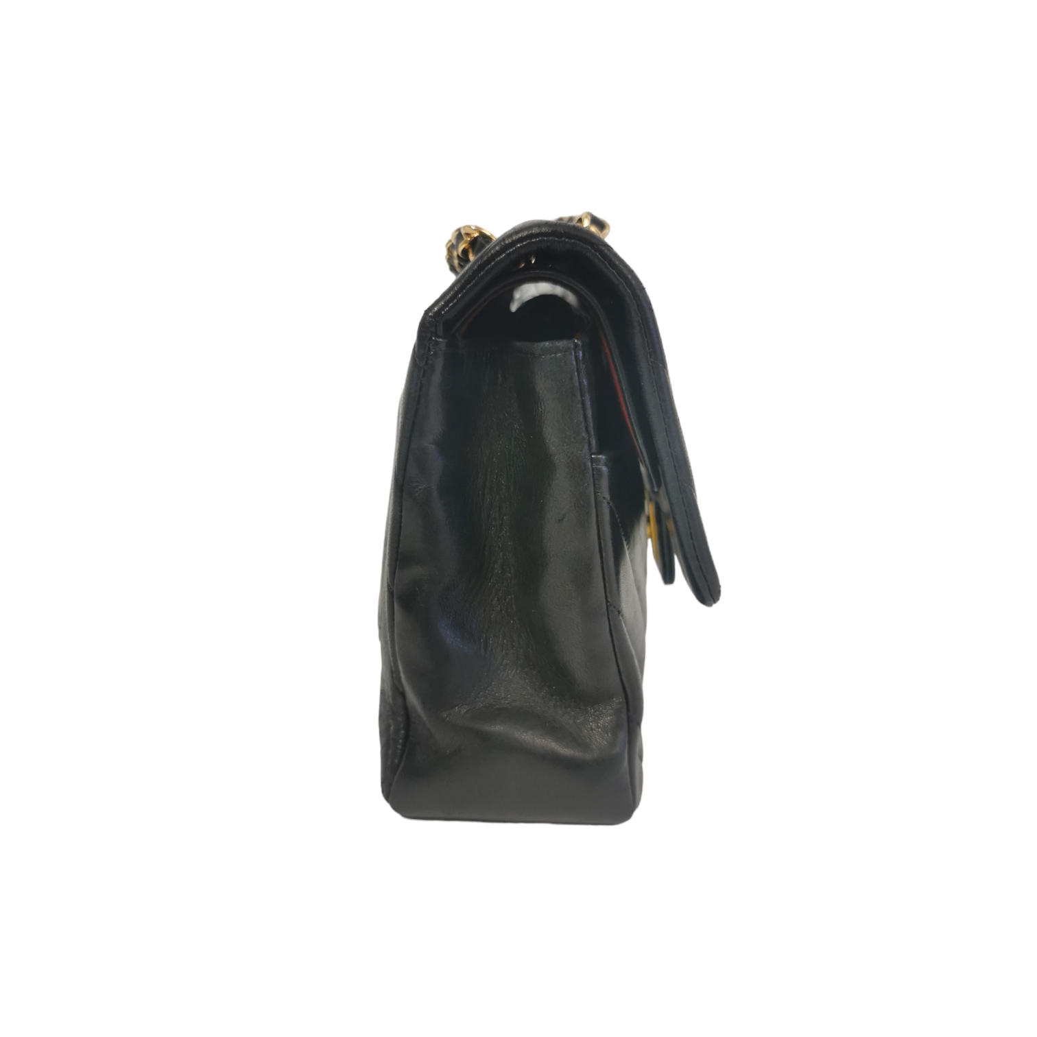 Chanel Classic Double Flap Chevron Black Lambskin Gold