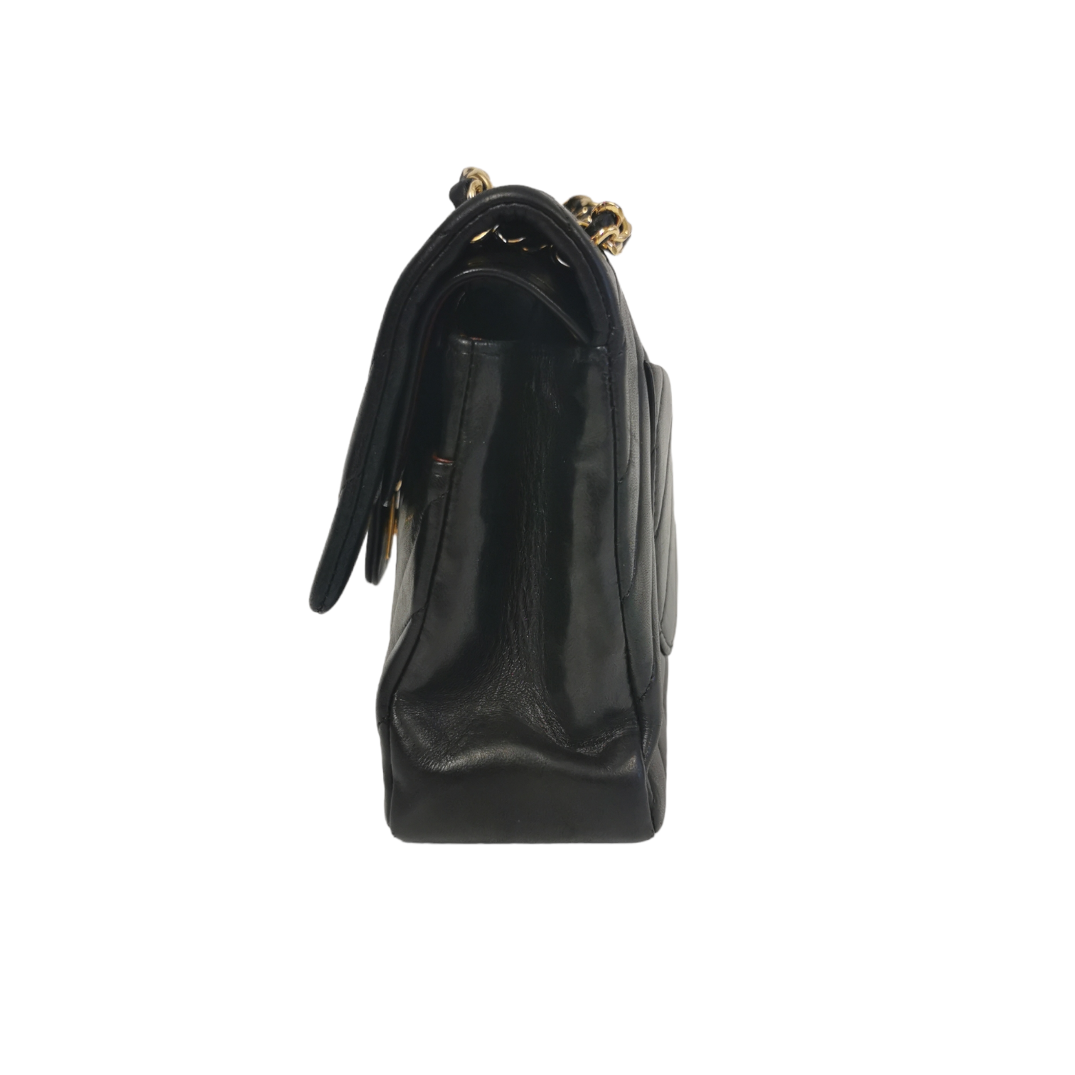 Chanel Classic Double Flap Chevron Black Lambskin Gold