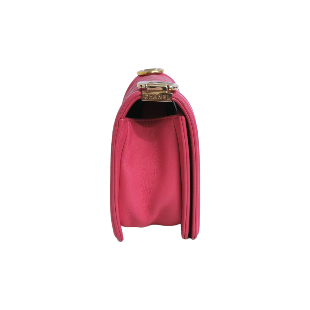 Chanel Boy Small Pink Calfskin Gold