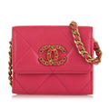 Chanel 19 WoC Pink Chevron Lambskin Gold