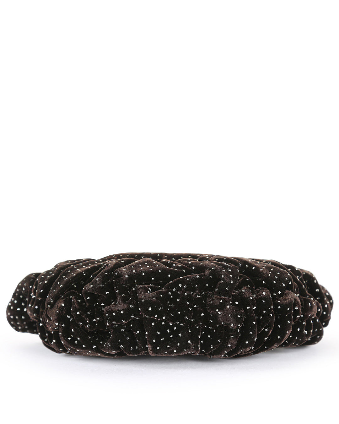 FENDI Brown Velvet & Python Crystal Wristlet Clutch