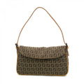Fendi Zucchino Canvas Shoulder Bag - '10s