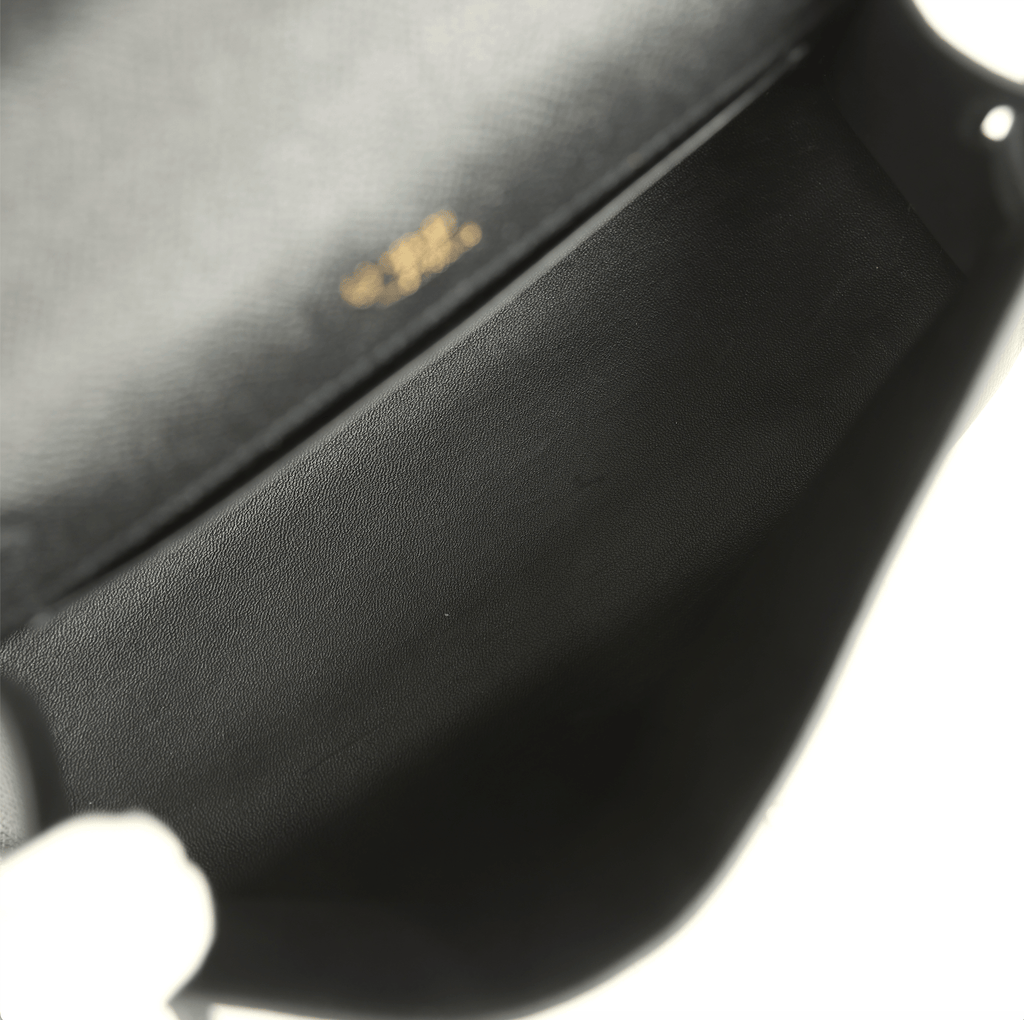 Hermes Special Order (HSS) Kelly Pochette Black Epsom Gold Hardware