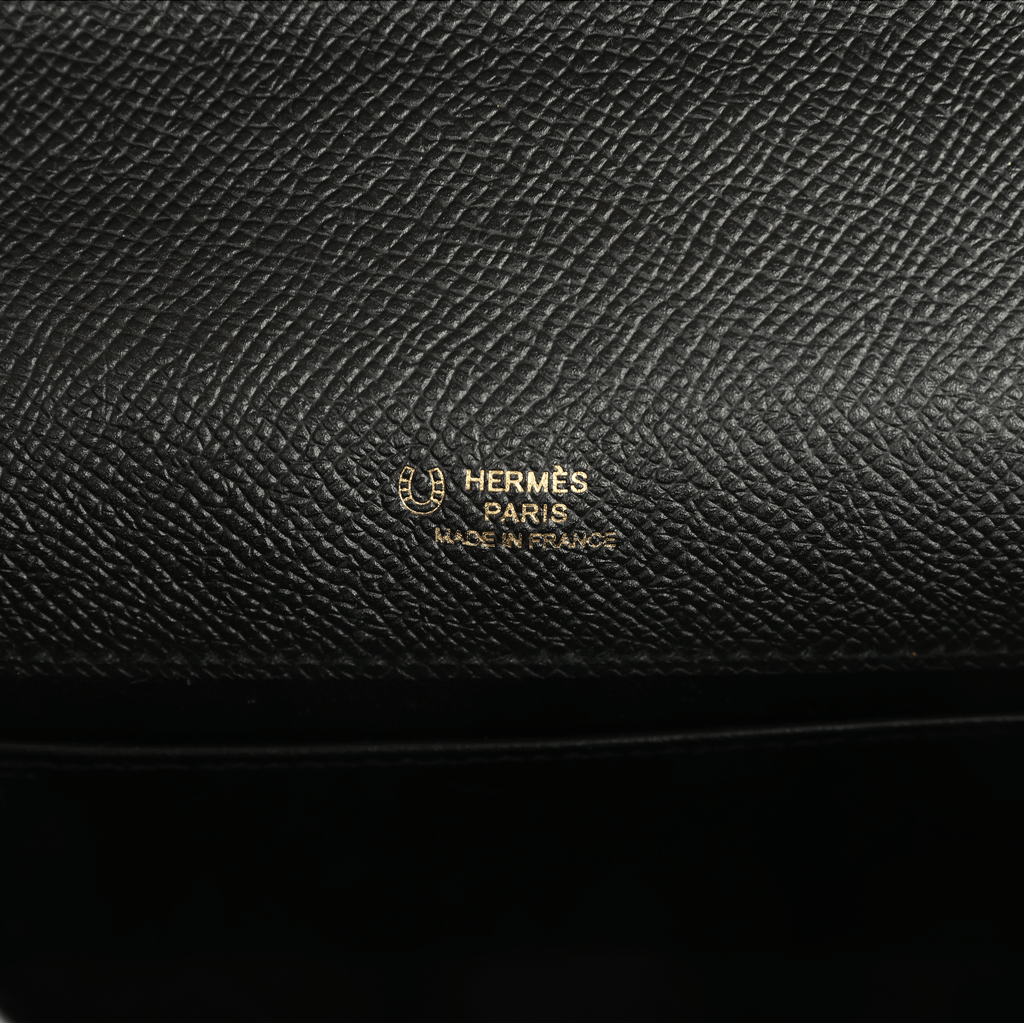 Hermes Special Order (HSS) Kelly Pochette Black Epsom Gold Hardware