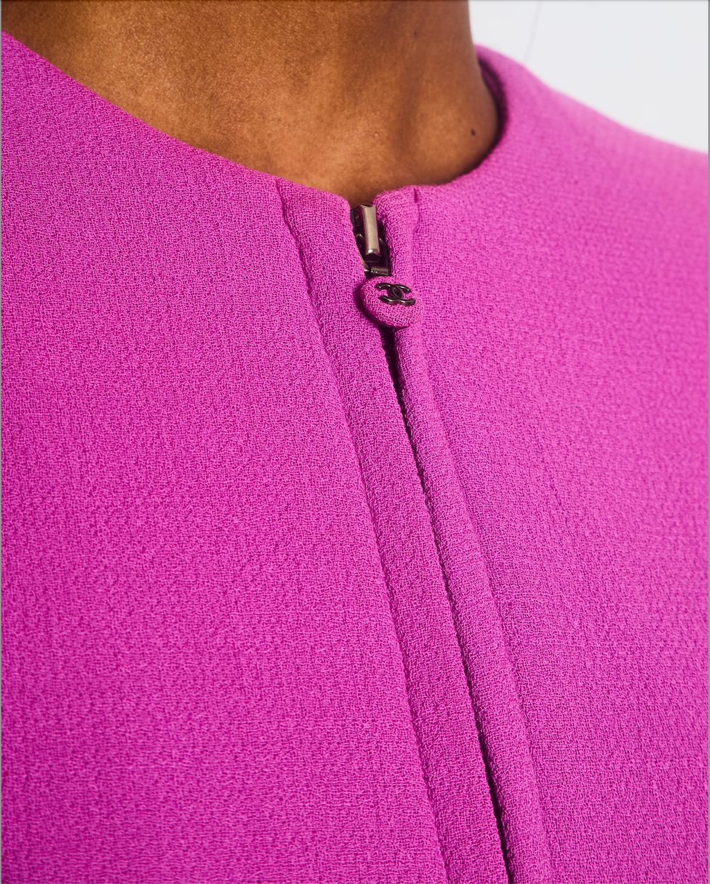 Chanel 97A Purple Wool Skirt and Zip Jacket Set with Pocket Detail Set FR 34 (UK 6)