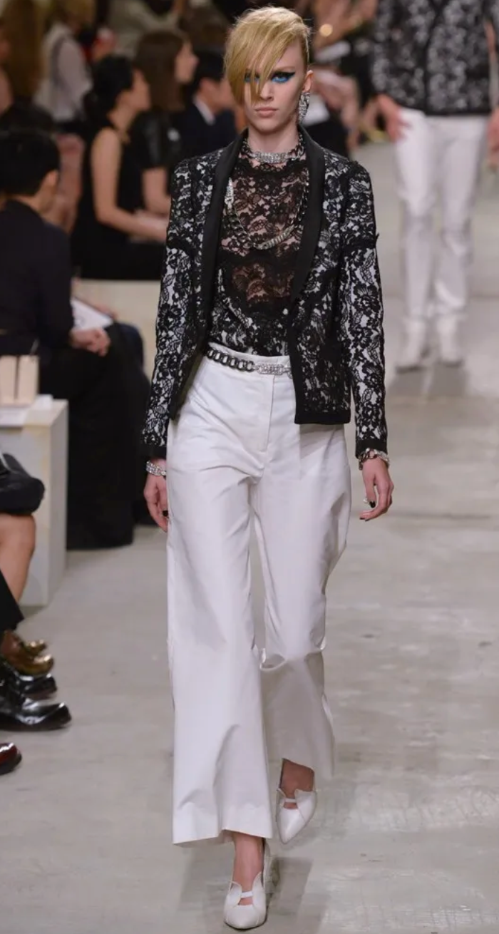 Chanel 14C Black Double Breasted Lace Blazer with Matching Short Sleeve Vest Size FR 42 (UK 14)