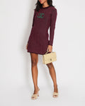 Chanel FW/21 Purple, Green Zig Zag Cashmere Dress with CC Logo Size FR 36 (UK 8)