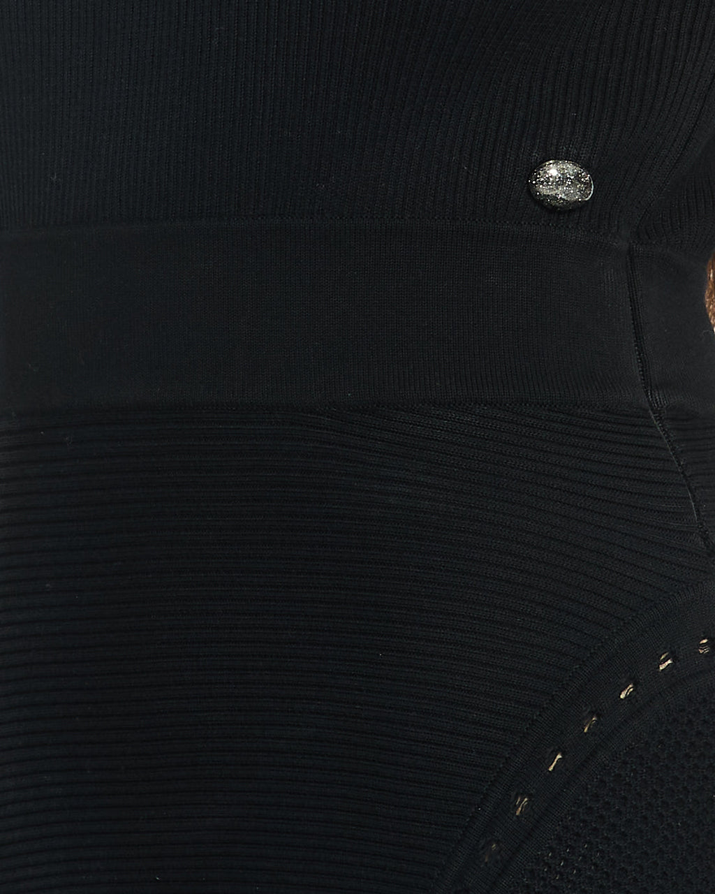 Chanel Black Knitted Mini Dress with CC Logo Detail FR 36 (UK 8)