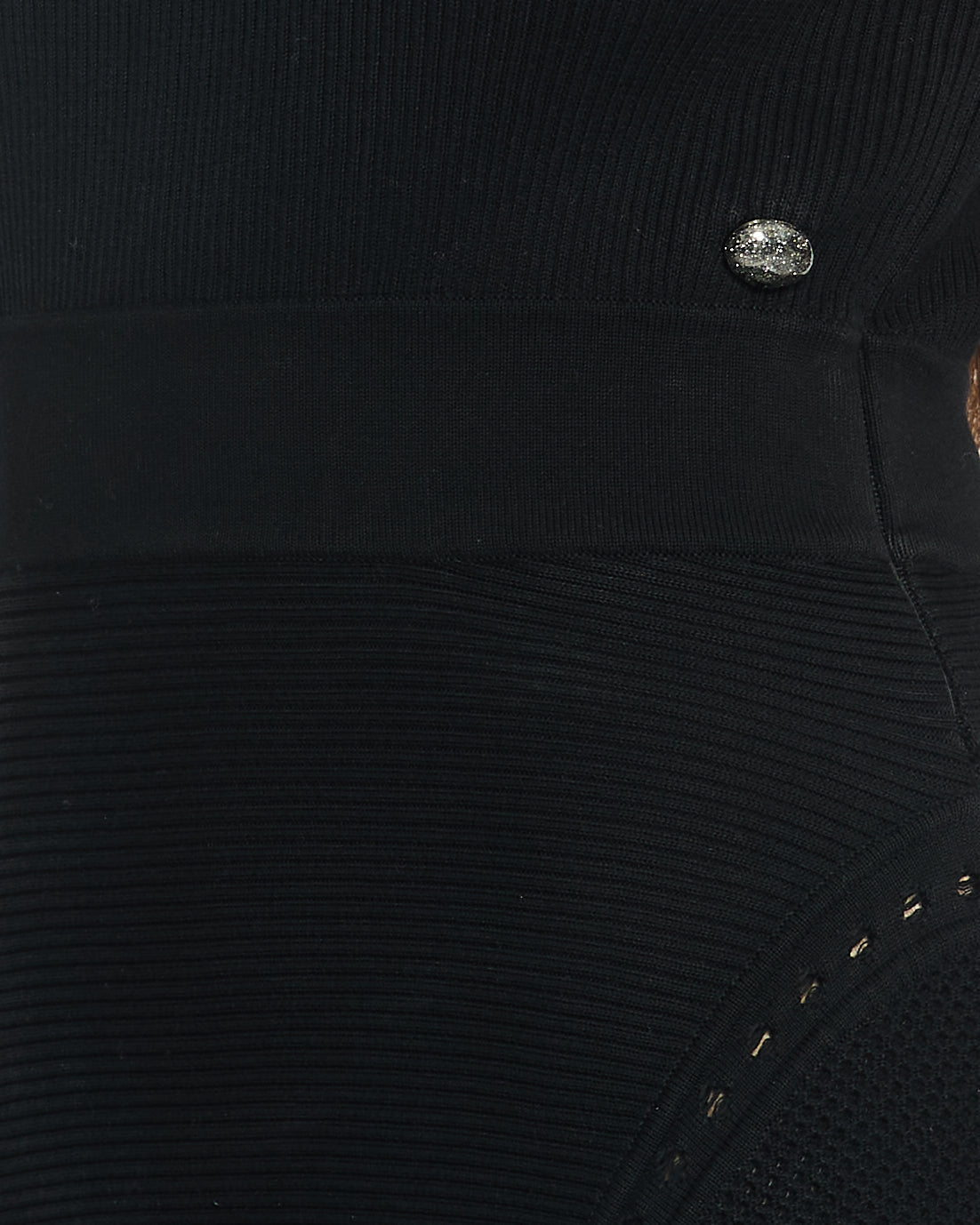 Chanel Black Knitted Mini Dress with CC Logo Detail FR 36 (UK 8)