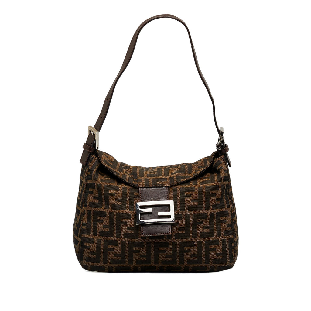 FENDI Zucca Double Flap Shoulder Bag