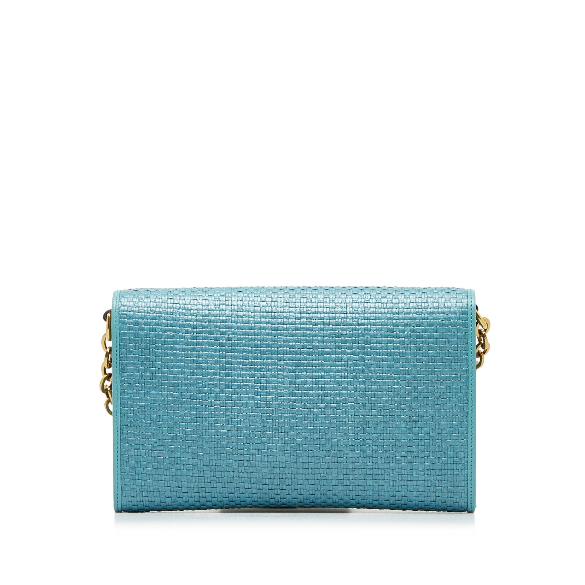 GUCCI Horsebit 1955 Raffia Chain Bag
