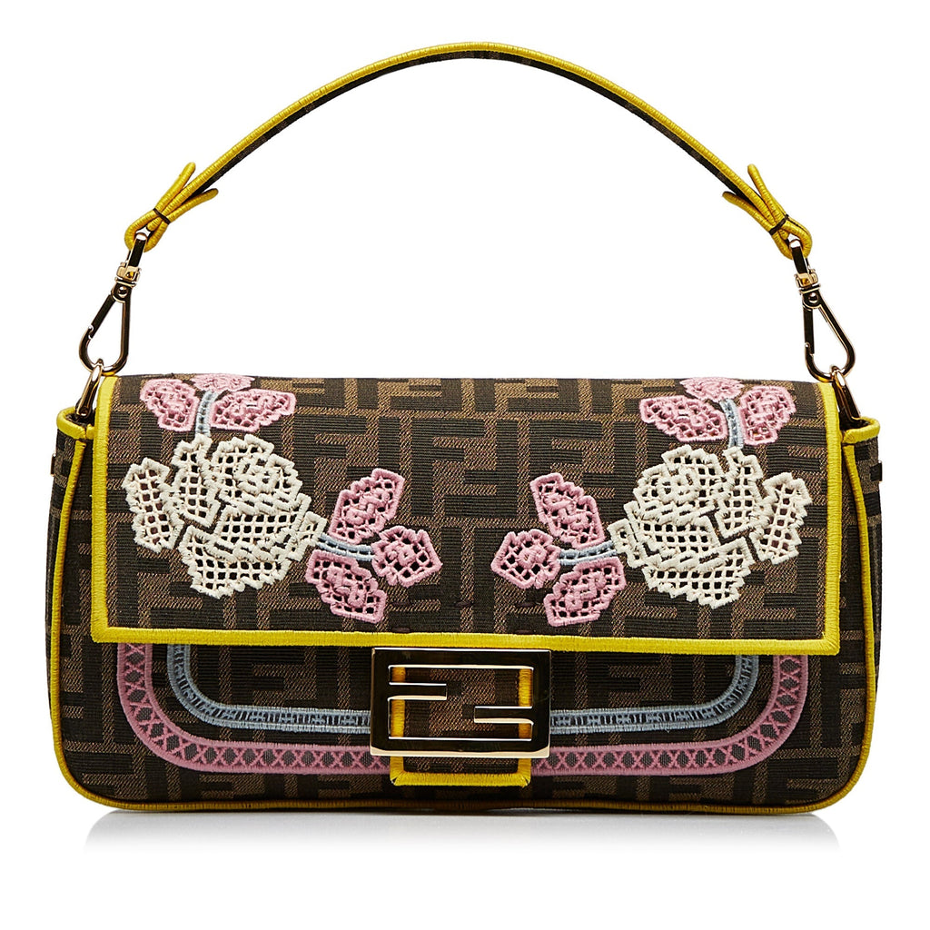 FENDI Embroidered Zucca Baguette