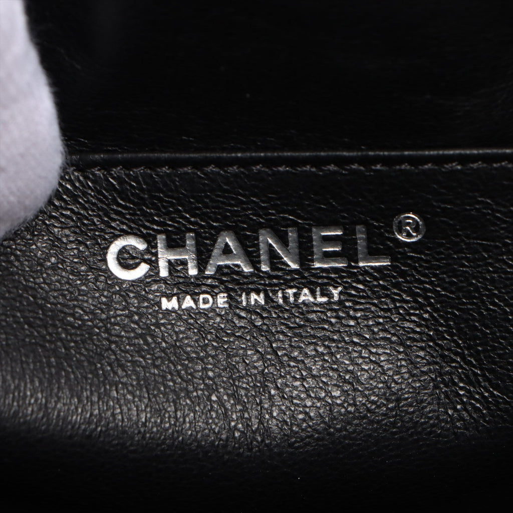 SALE Chanel Classic Single Flap Jumbo Black Patent Leather Silver
