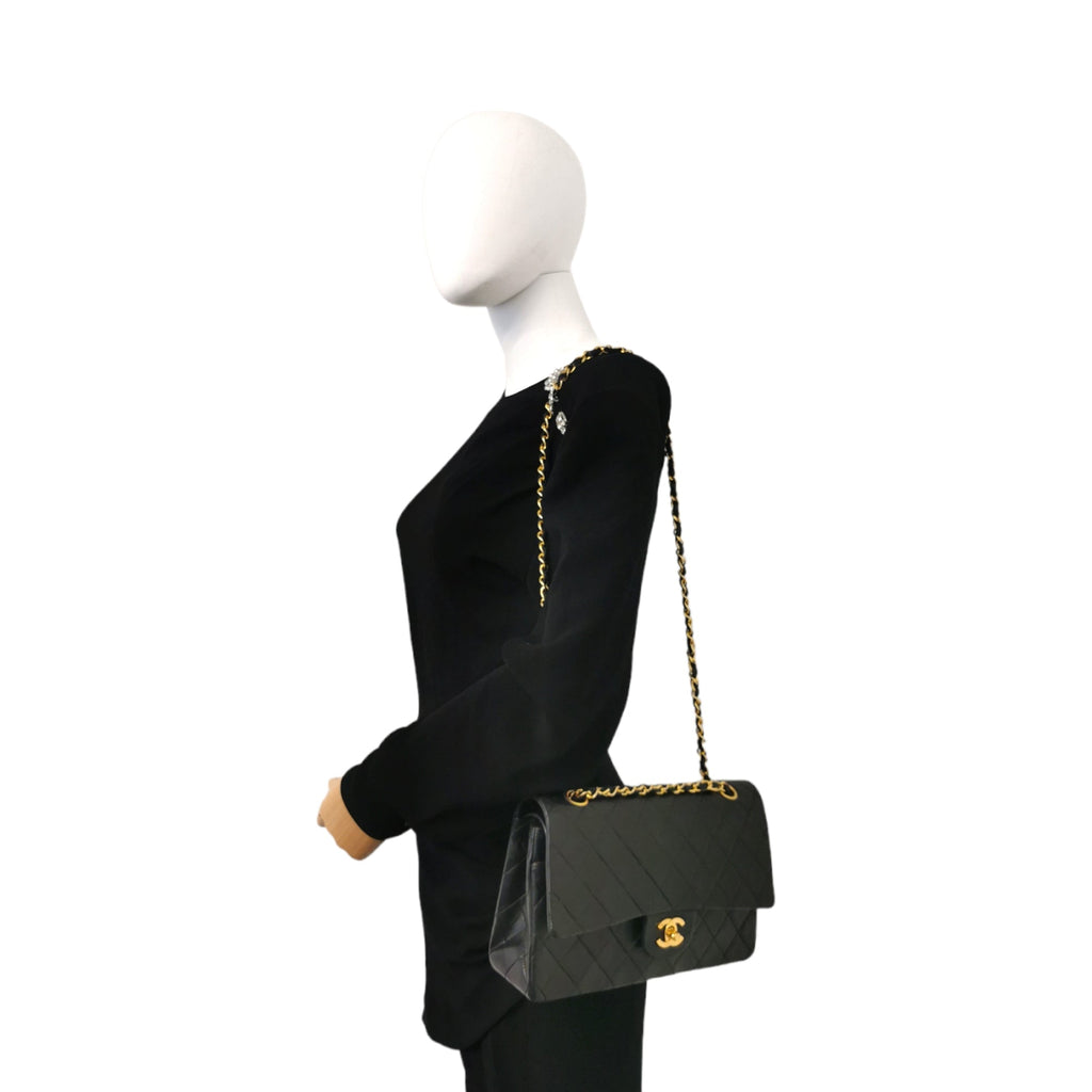 Chanel Classic Double Flap Medium Black Lambskin Gold