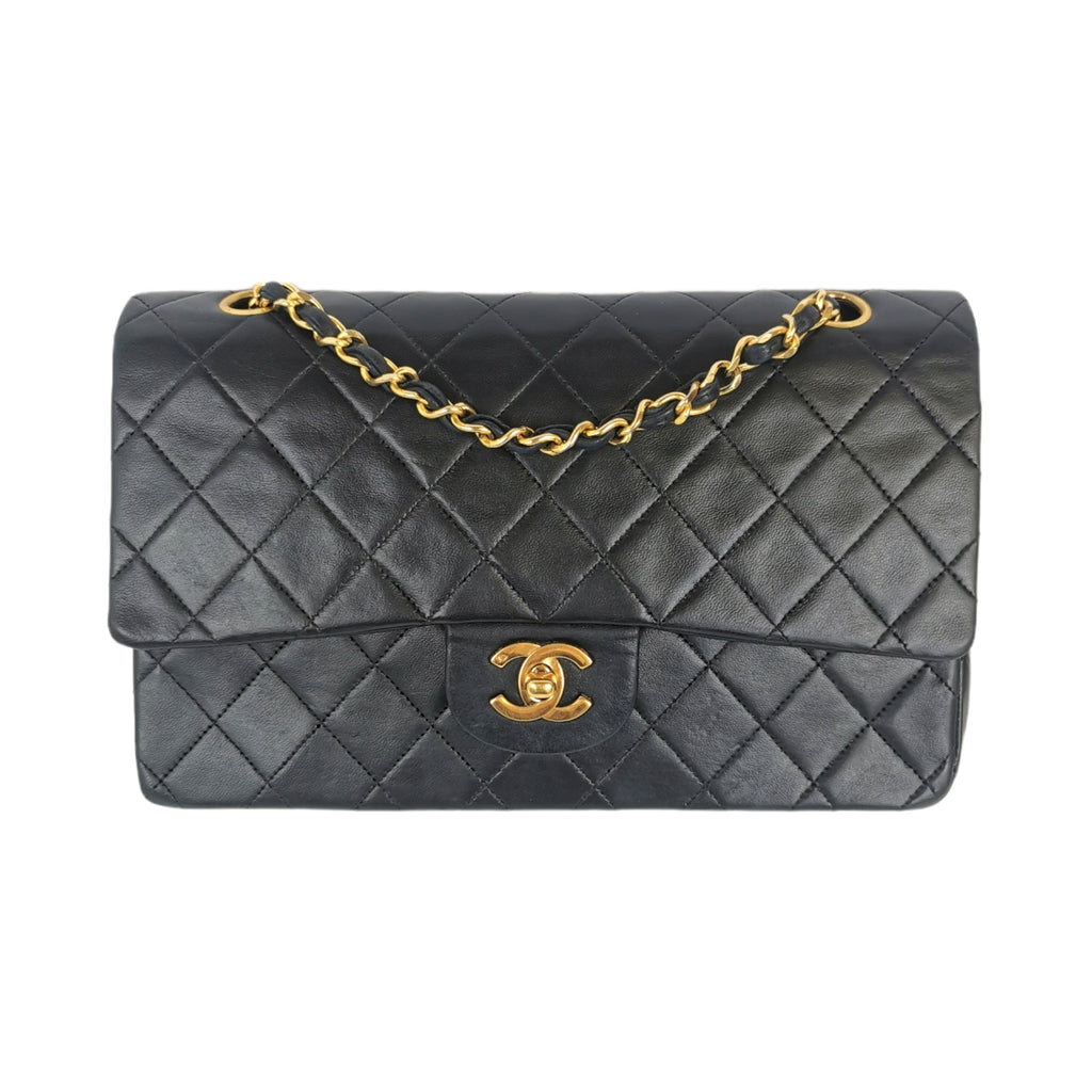 Chanel Classic Double Flap Medium Black Lambskin Gold