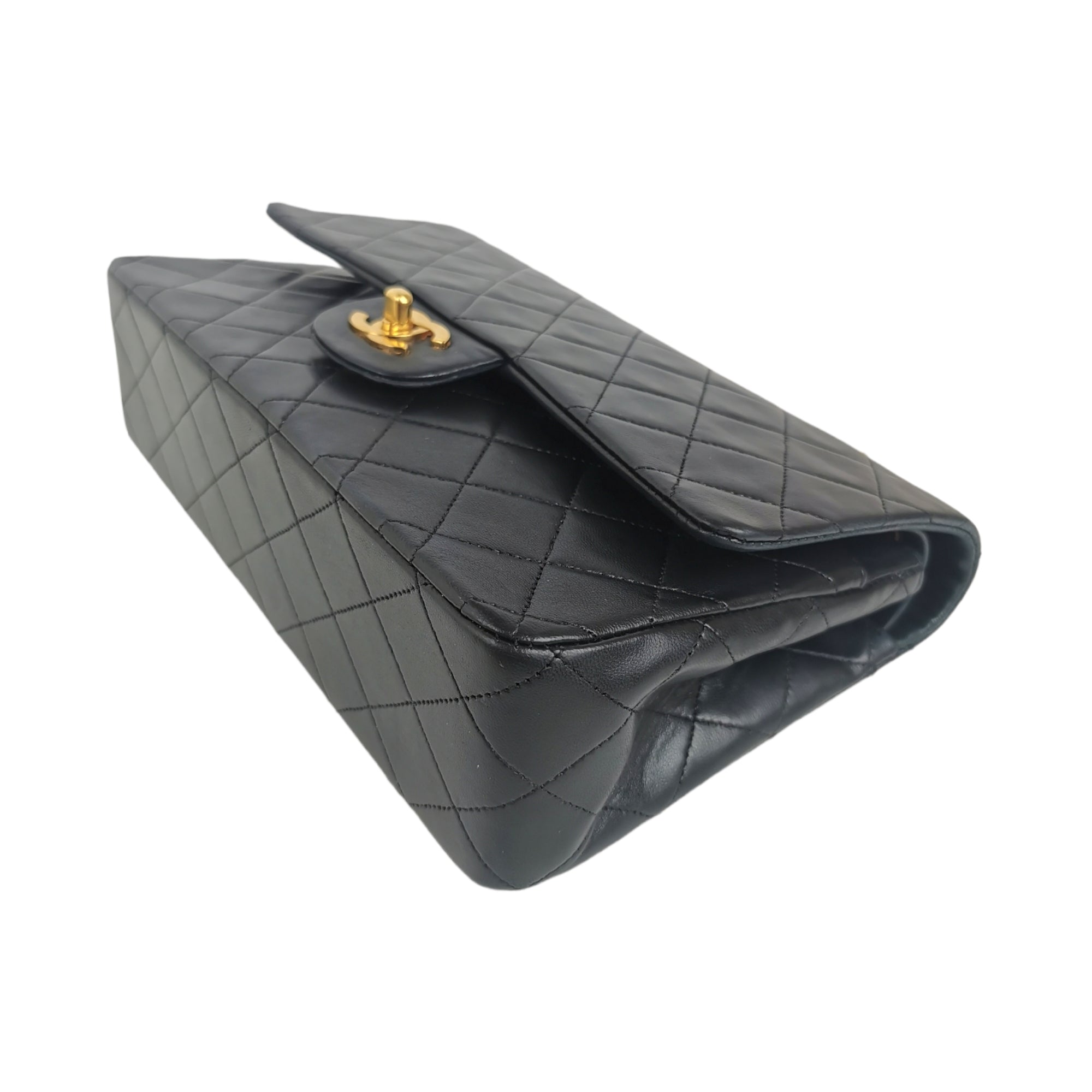 Chanel Classic Double Flap Medium Black Lambskin Gold