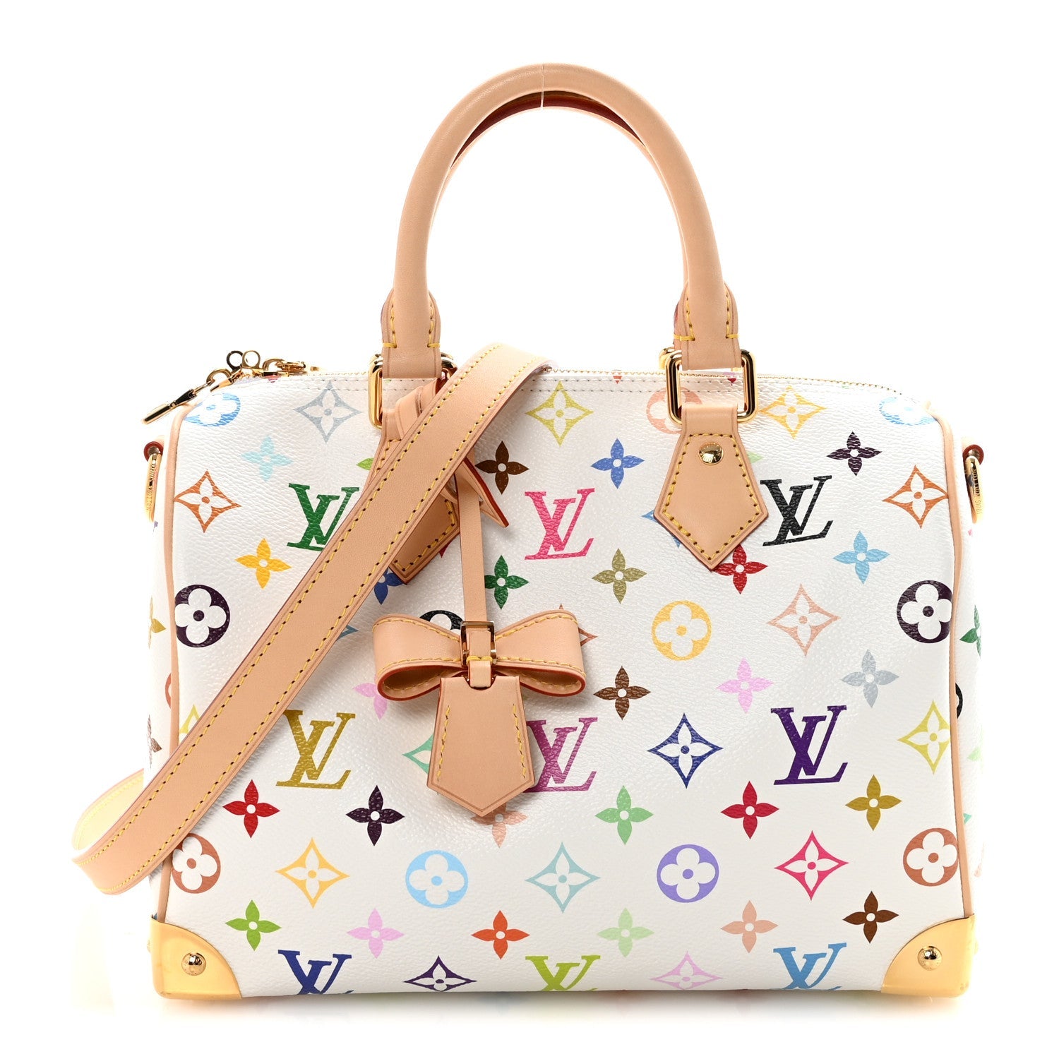 Louis Vuitton LV X TM Monogram Multicolor Speedy Bandouliere 25 White