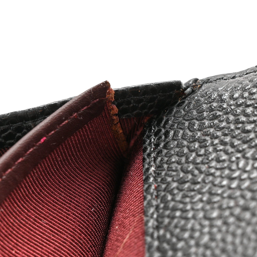 Caviar Quilted Large Gusset Flap Wallet Black