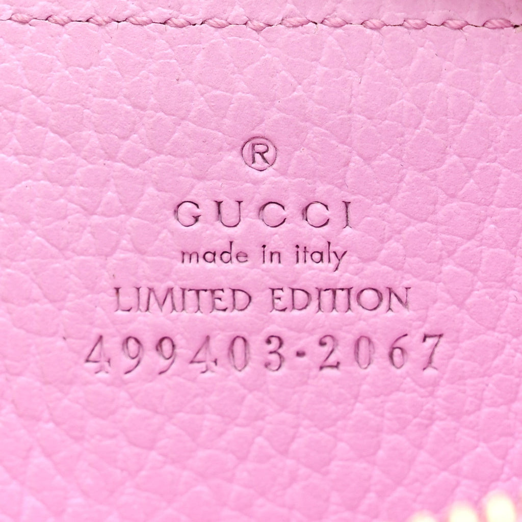 Gucci Dollar Calfskin Bosco Zip Around Key Case Malva