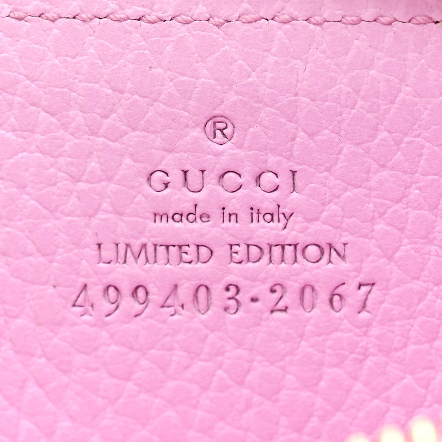 Gucci Dollar Calfskin Bosco Zip Around Key Case Malva