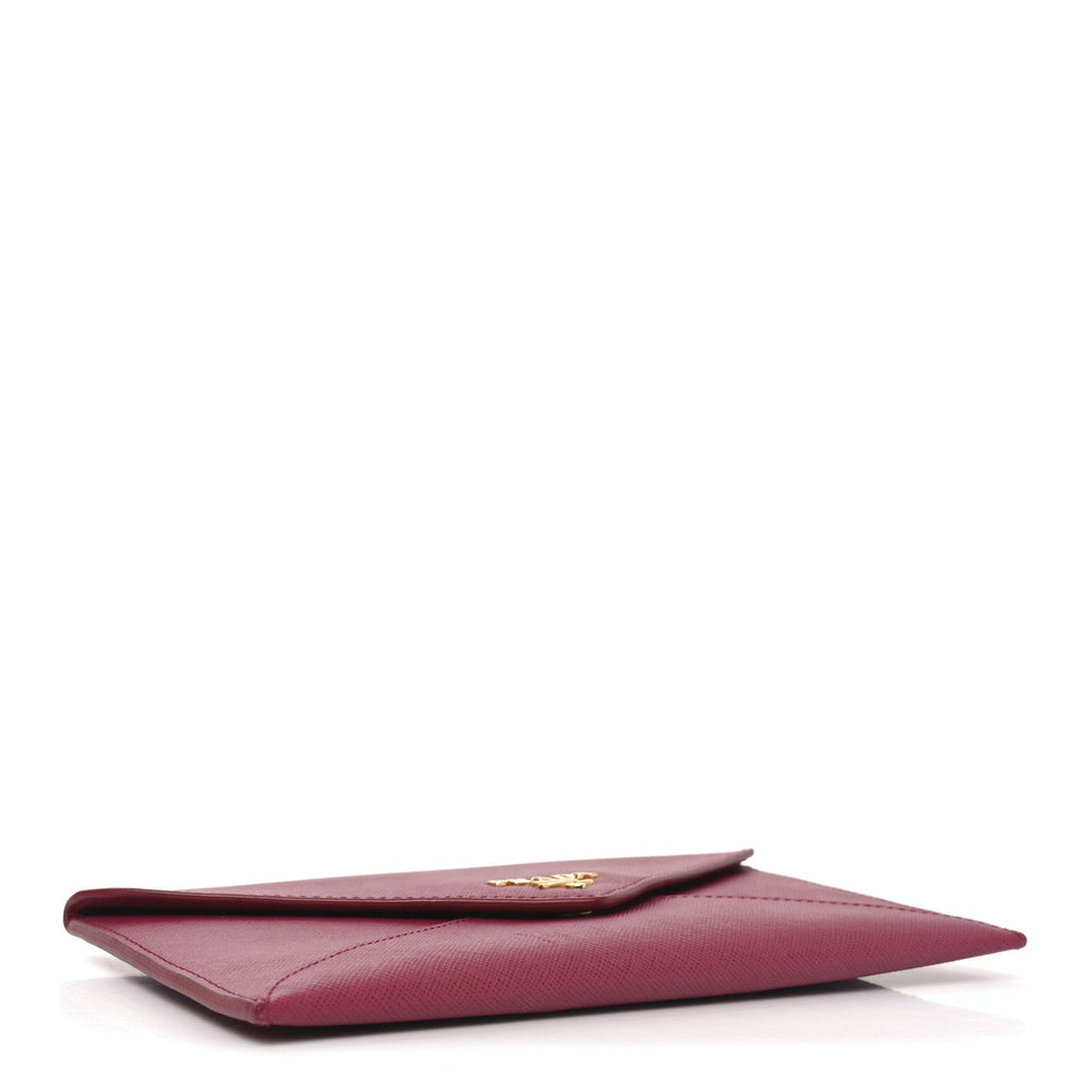 Prada Saffiano Metal Envelope Wallet Ibisco