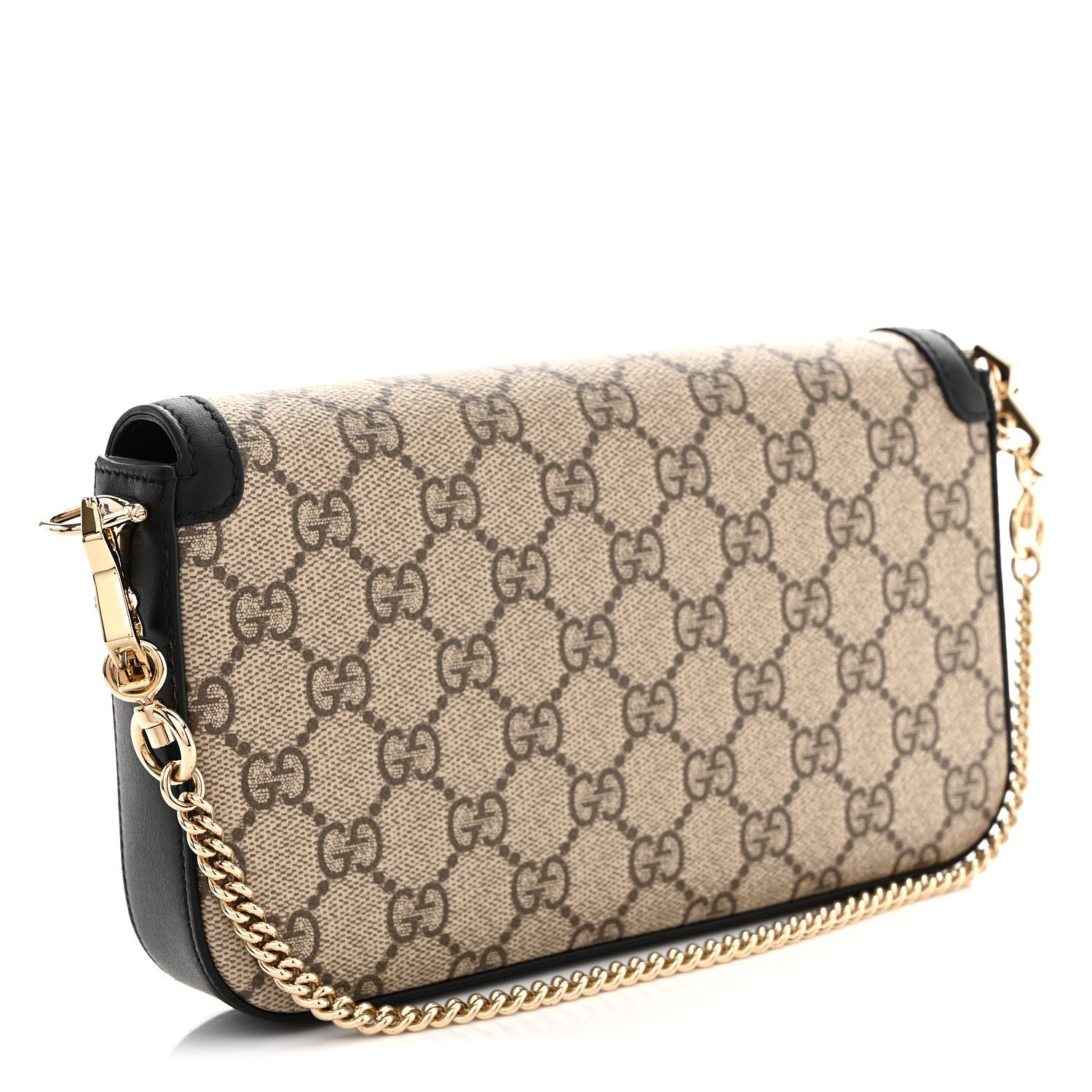 Gucci GG Supreme Monogram Azalea Calfskin Horsebit 1955 Mini Bag Beige Black