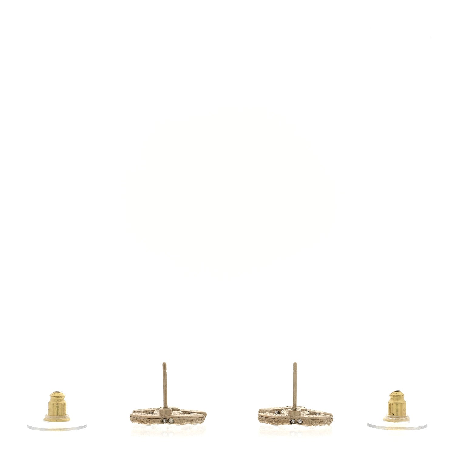 Pearl Crystal CC Earrings Light Gold