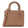 Christian Dior Ultra Matte Calfskin Cannage Medium Lady Dior Beige