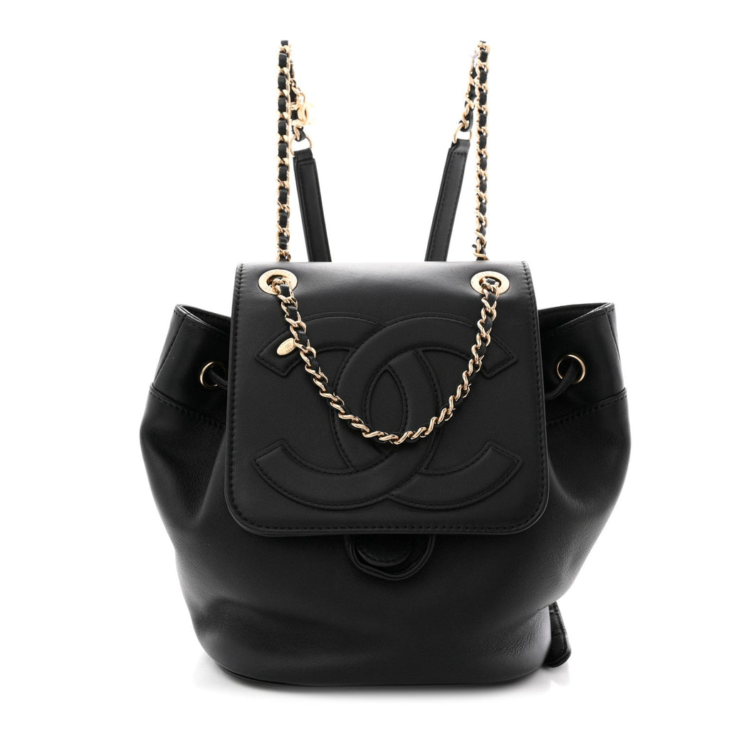 Chanel Lambskin CC Mania Backpack Black