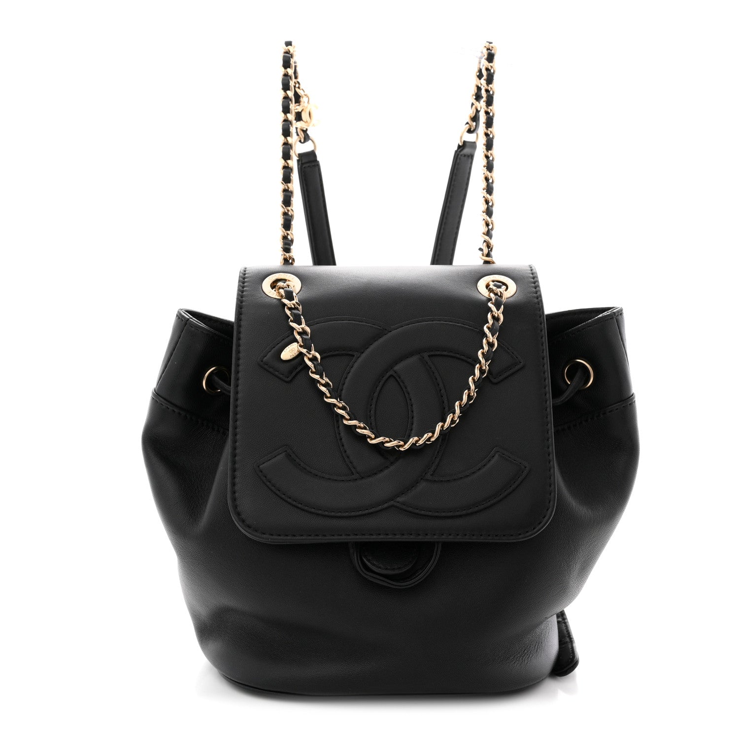 Chanel Lambskin CC Mania Backpack Black