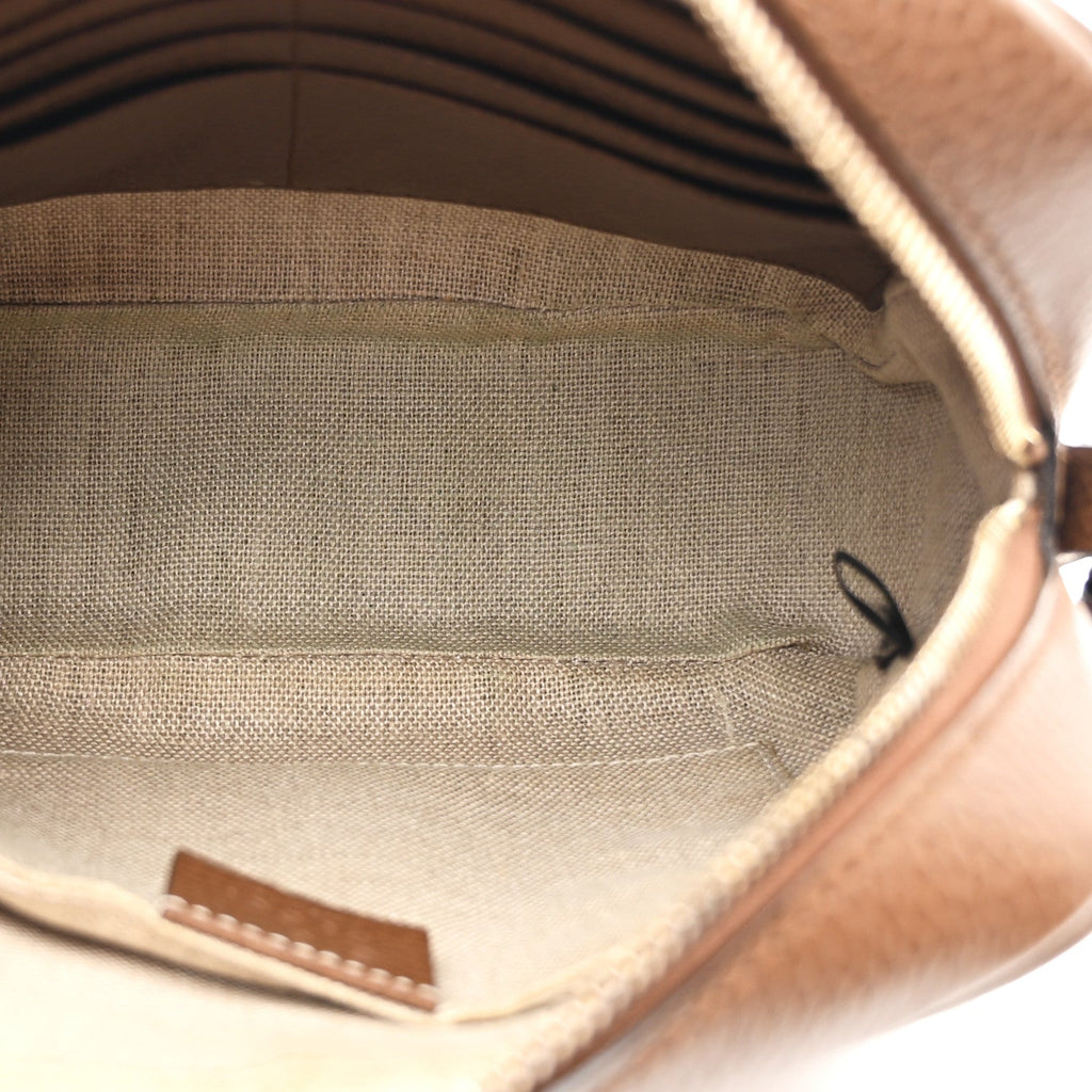 Gucci Monogram Mini Bree Messenger Bag Beige Tabacco
