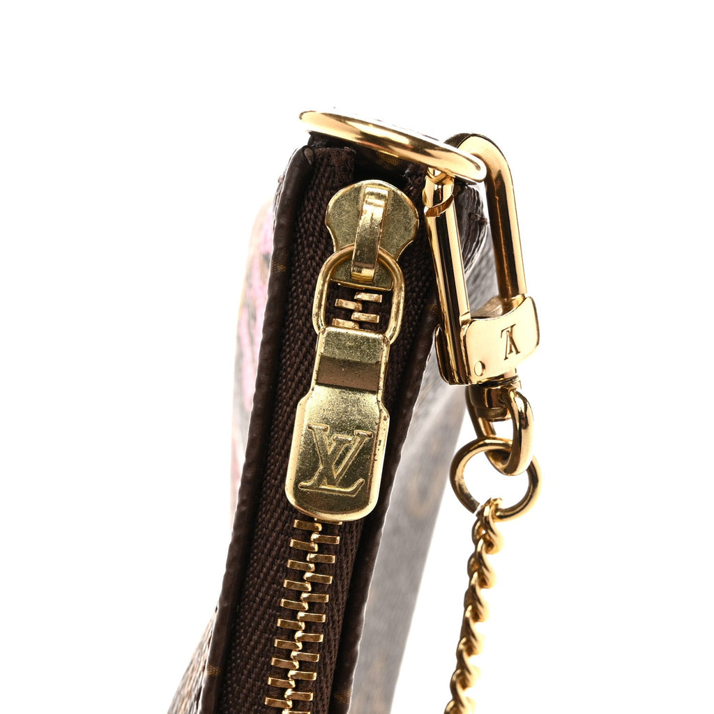Louis Vuitton Monogram 2021 Christmas Animation Japanese Garden Mini Pochette Accessories Wisteria Pink