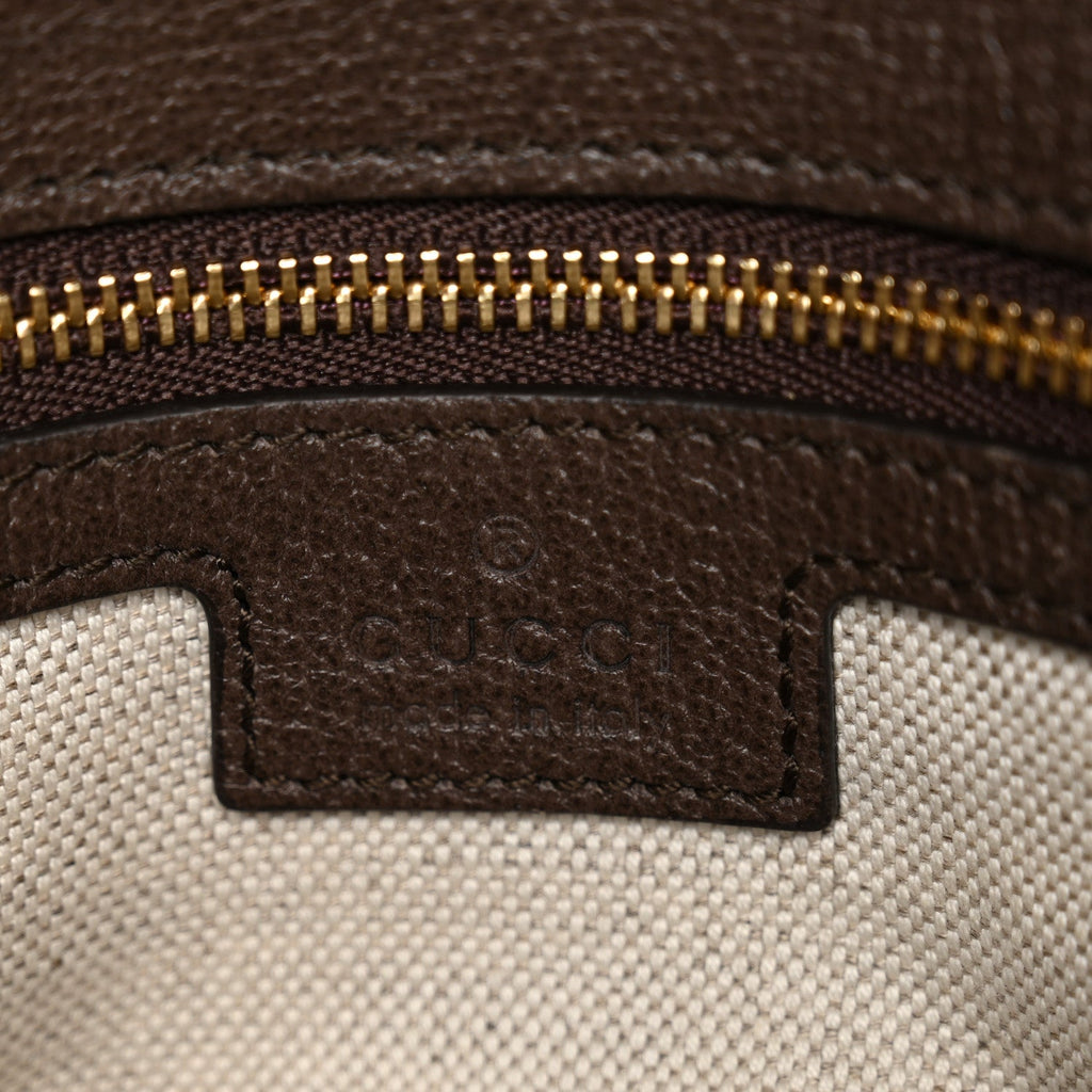 Gucci GG Supreme Monogram Textured Dollar Calfskin Blondie Chain Shoulder Flap Bag Beige Ebony New Acero