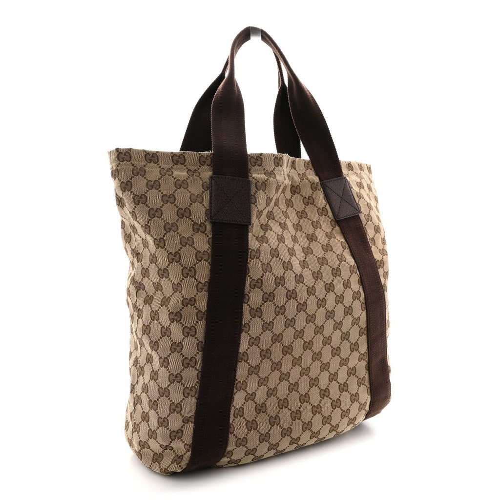 Gucci GG Monogram Medium Handle Vertical Tote Bag Dark Brown