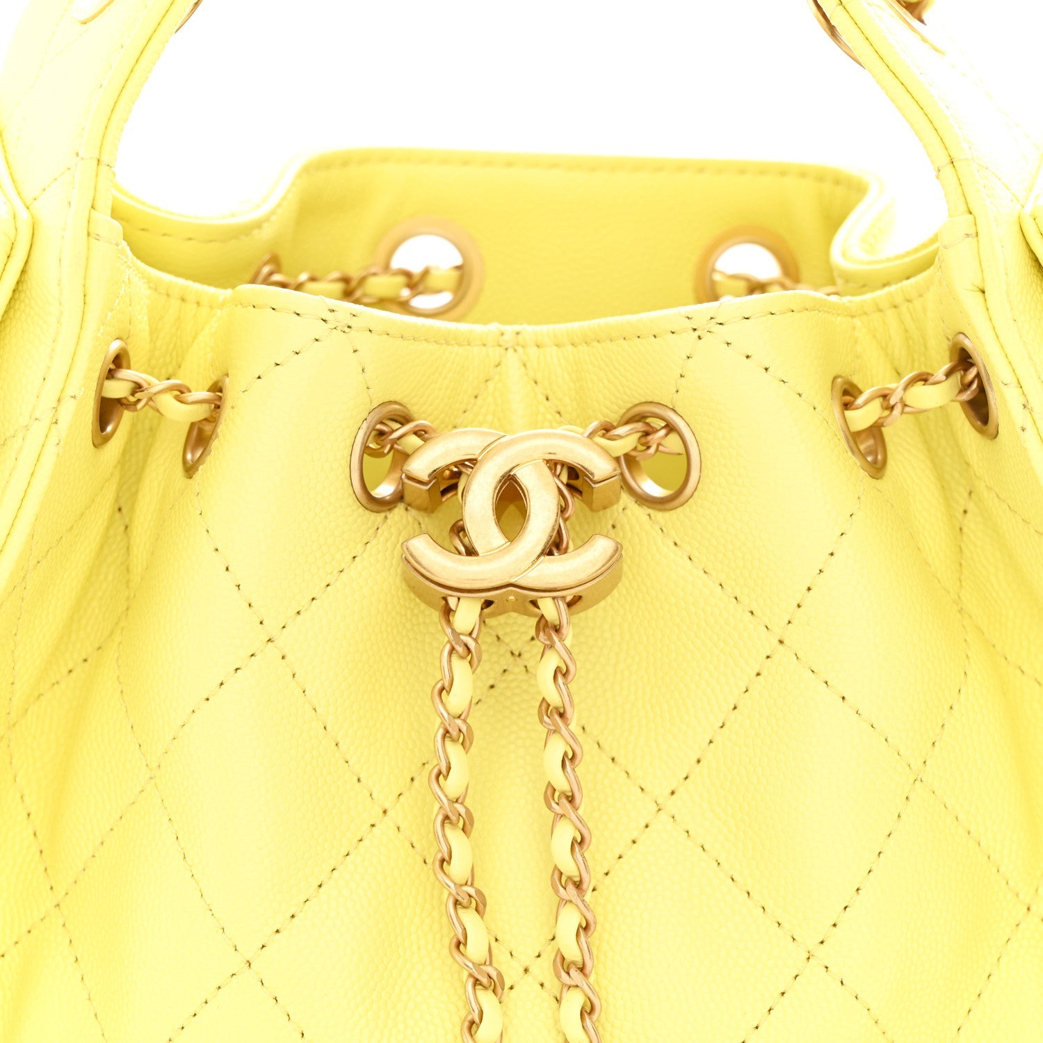 Chanel Caviar Quilted Mini Chanel 25 Handbag Light Yellow