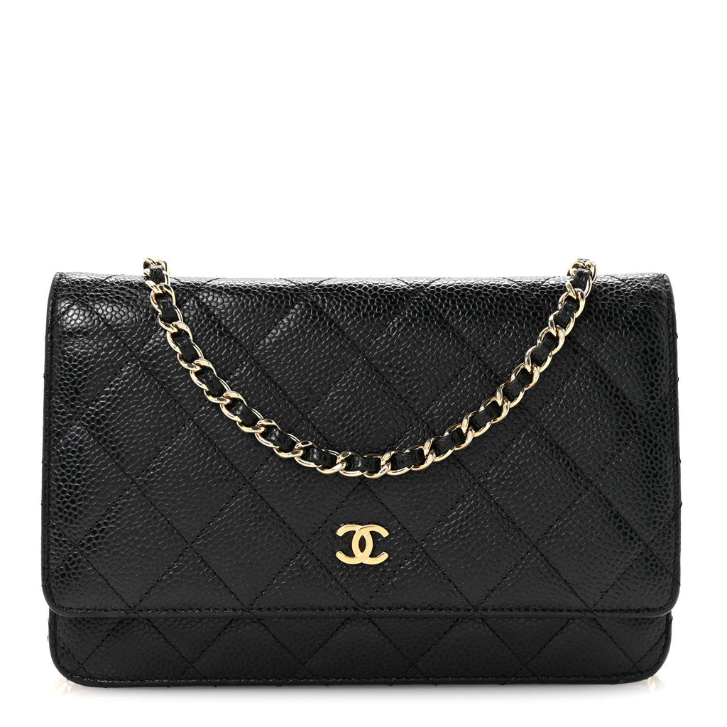 Chanel Caviar Quilted Wallet On Chain WOC Black