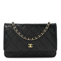 Chanel Caviar Quilted Wallet On Chain WOC Black