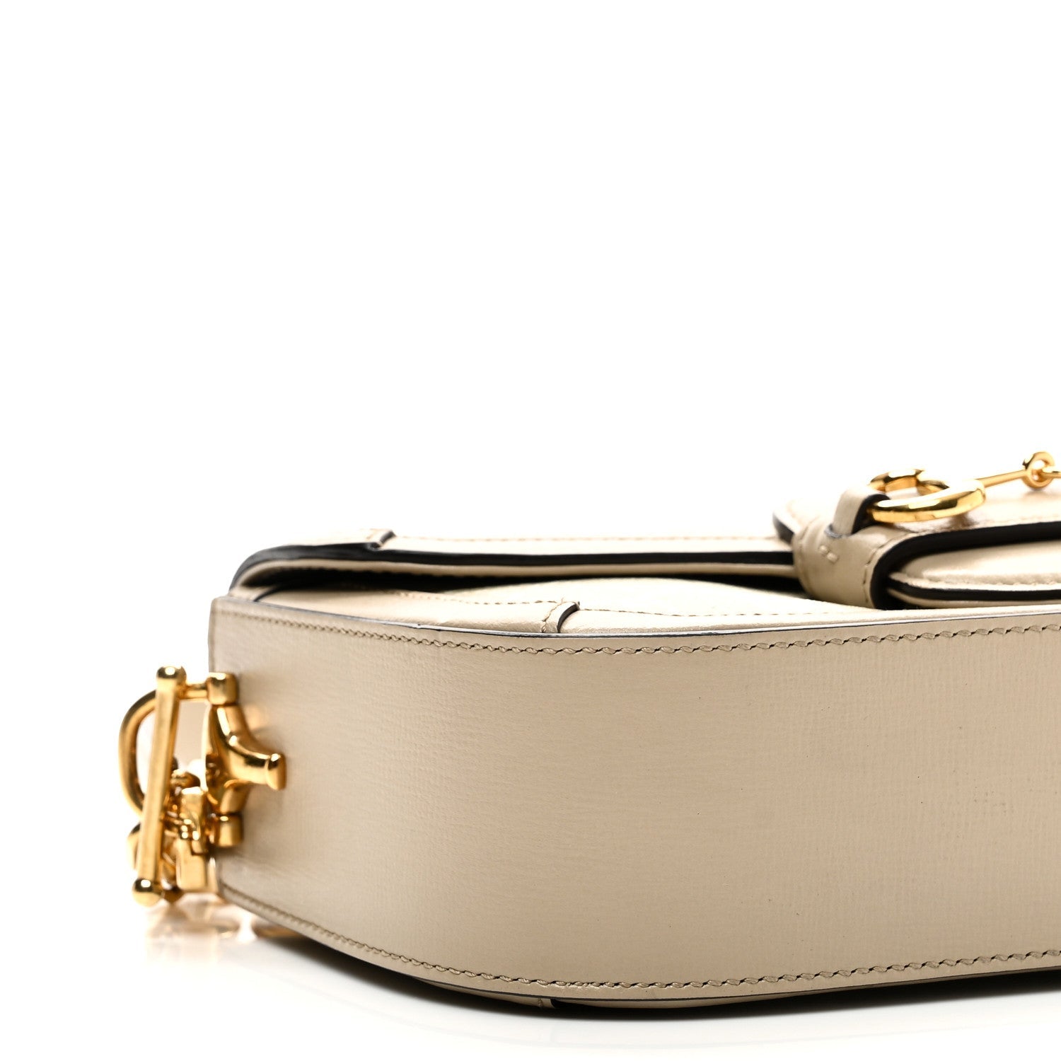 Gucci GG Supreme Monogram Small Horsebit 1955 Chain Shoulder Bag Beige Mystic White