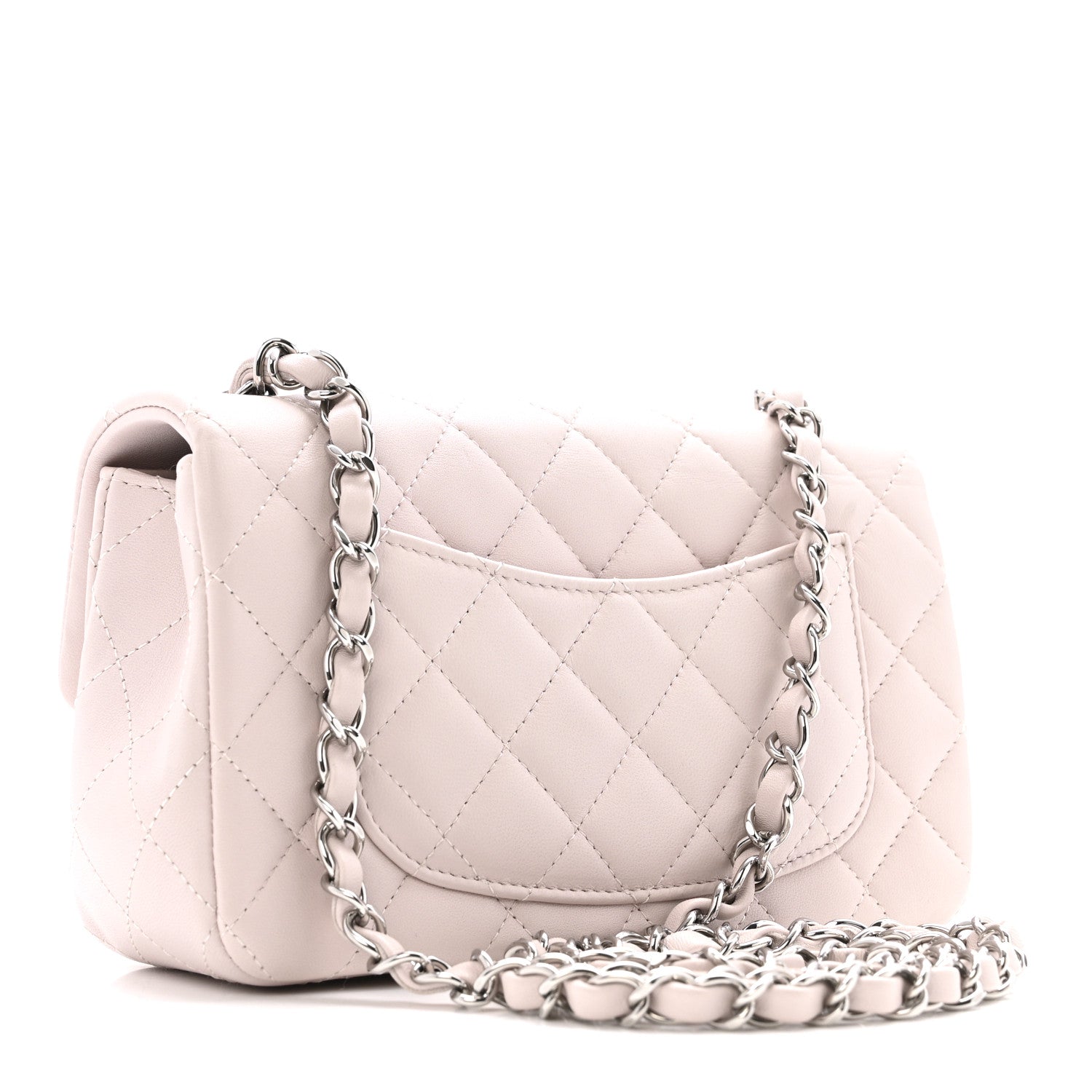 Chanel Lambskin Quilted Mini Rectangular Flap Light Purple