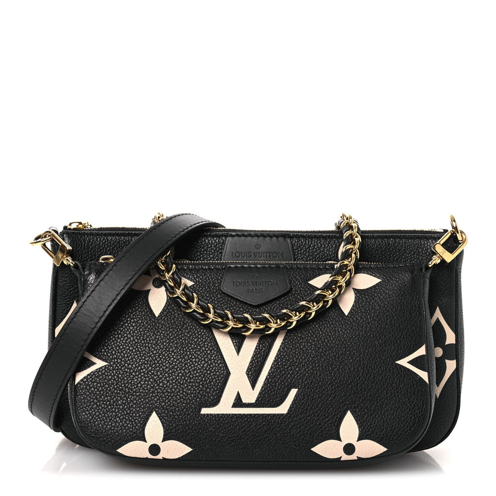Louis Vuitton Empreinte Monogram Giant Multi Pochette Accessories Black Beige