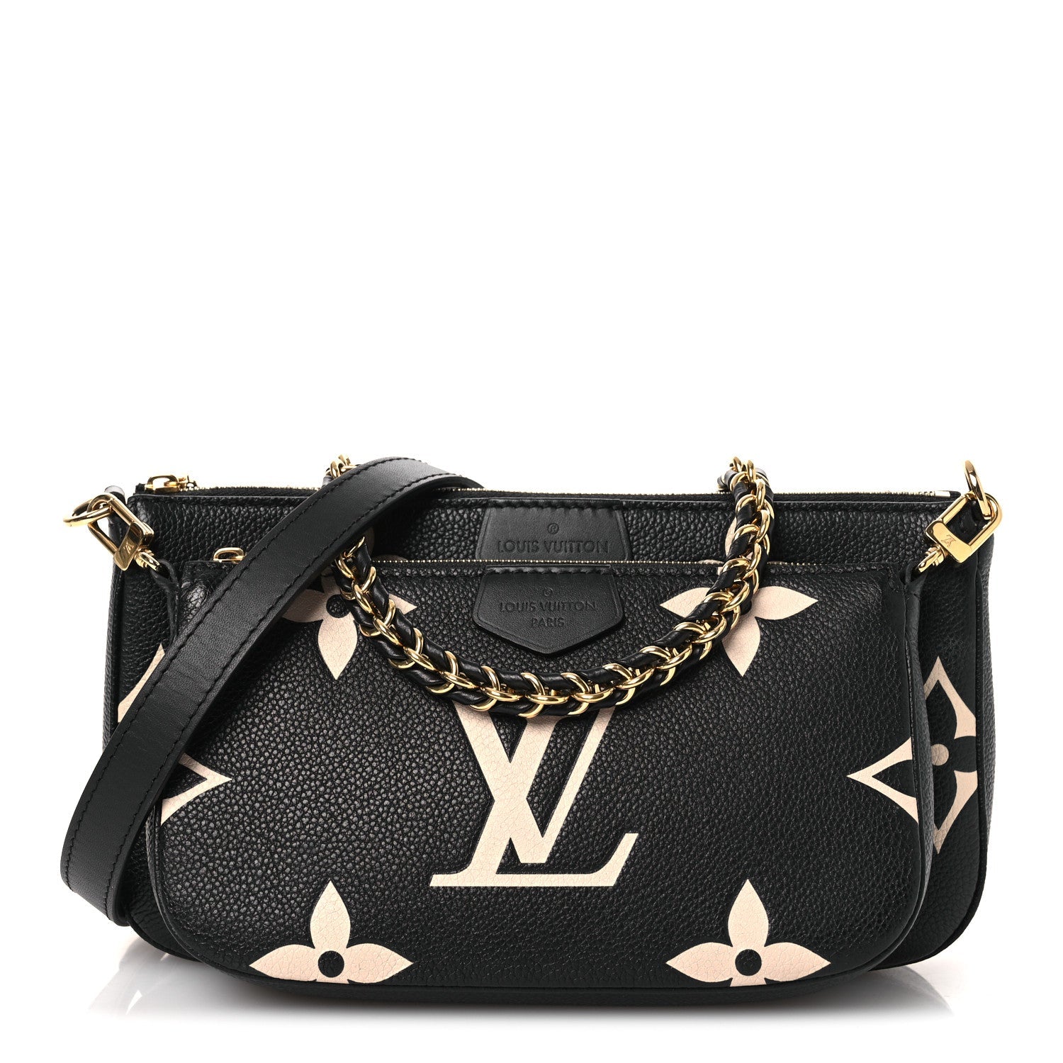 Louis Vuitton Empreinte Monogram Giant Multi Pochette Accessories Black Beige