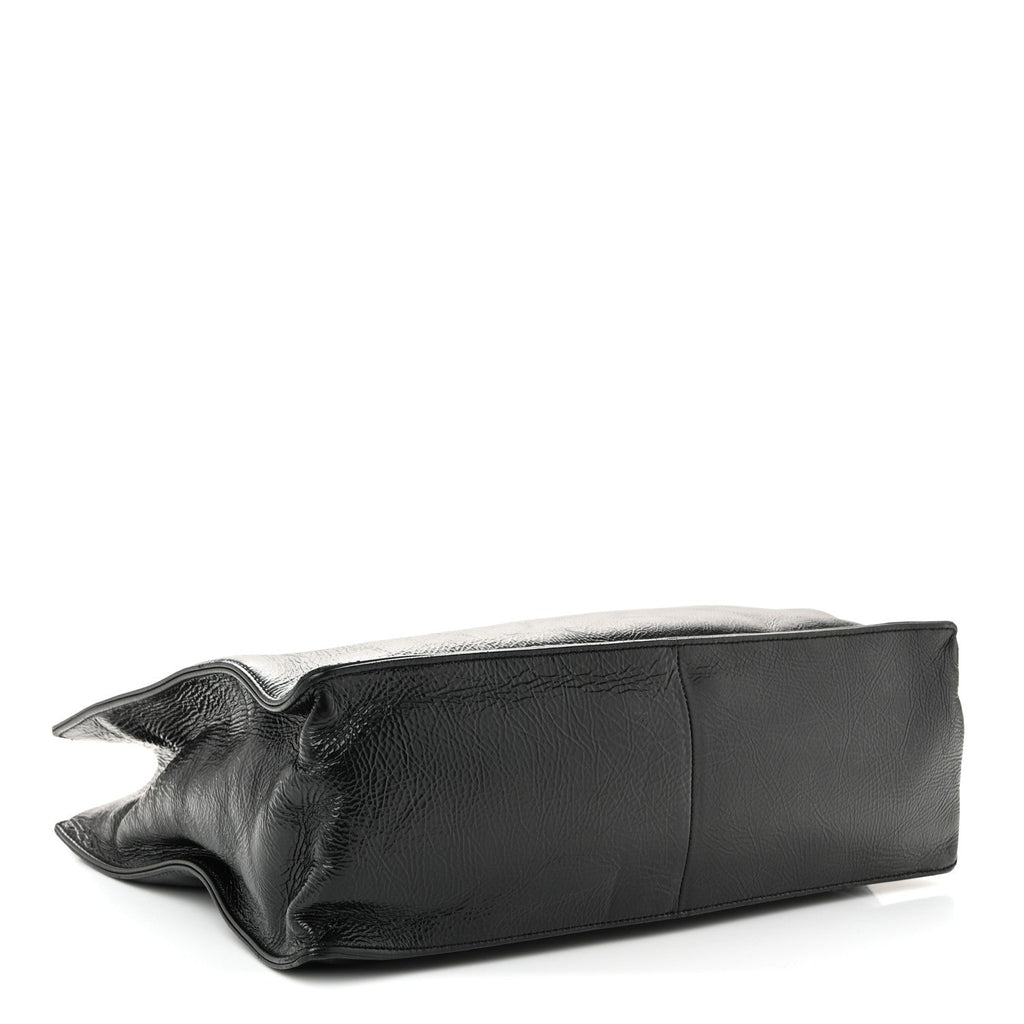 Chanel Shiny Aged Calfskin Shopping Bag Black