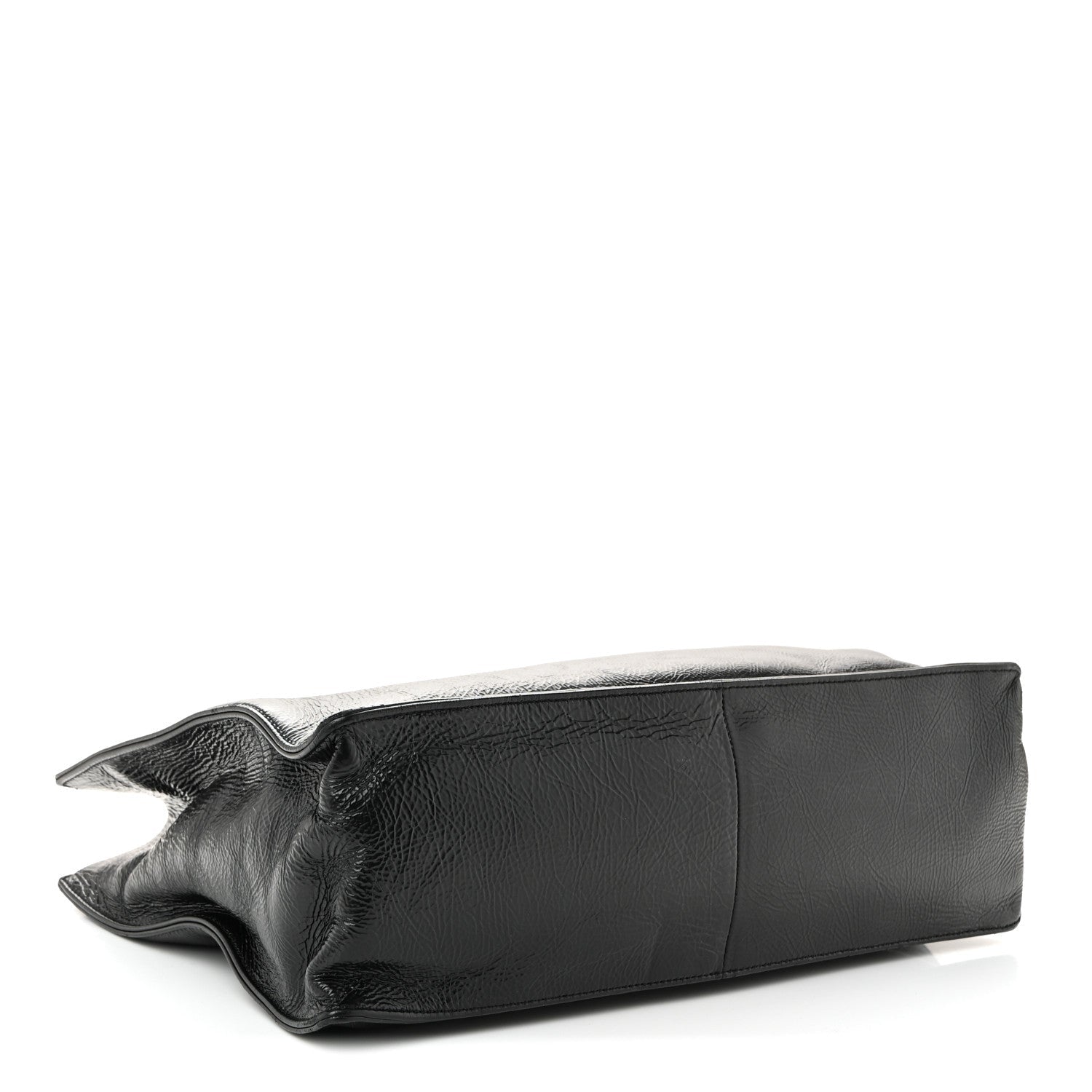 Chanel Shiny Aged Calfskin Shopping Bag Black
