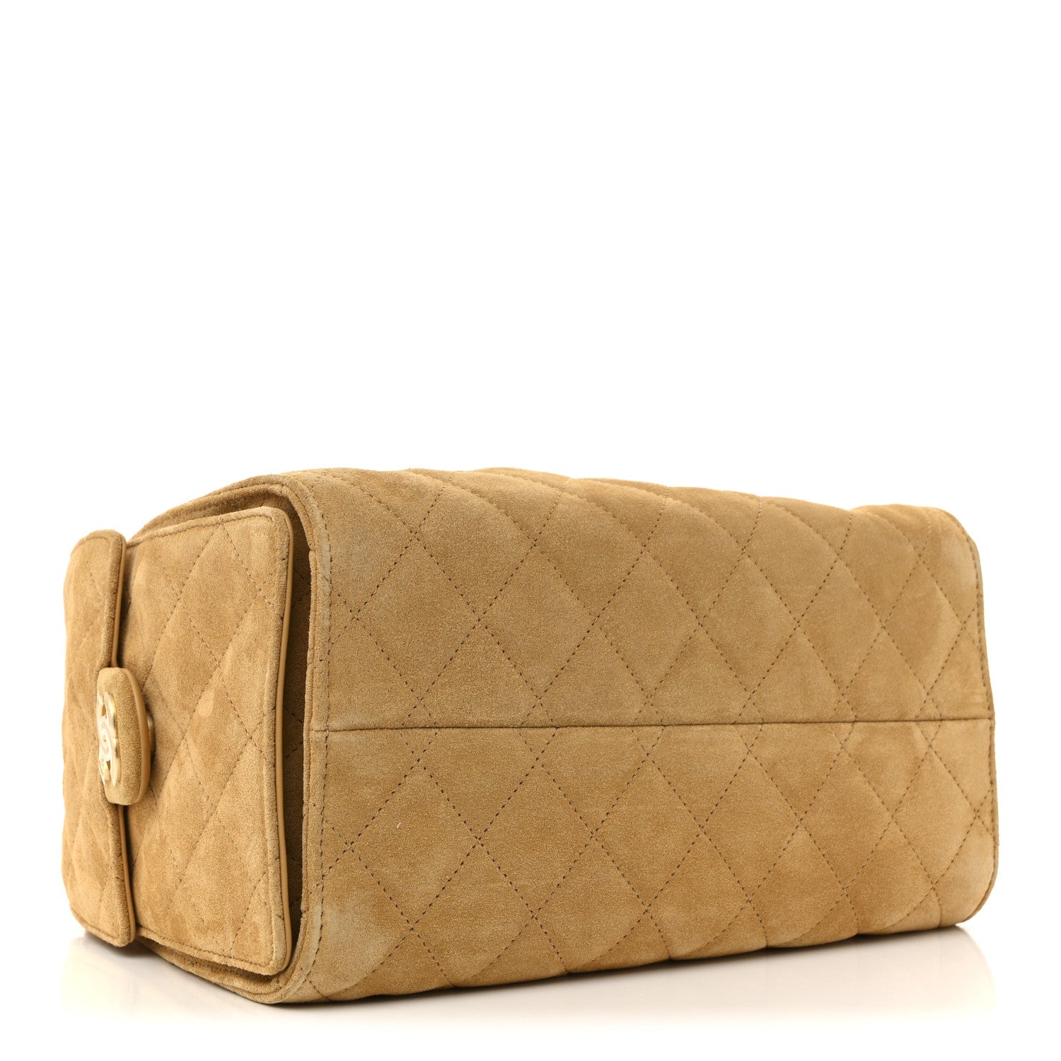 Chanel Suede Quilted Small Chanel 25 Handbag Beige