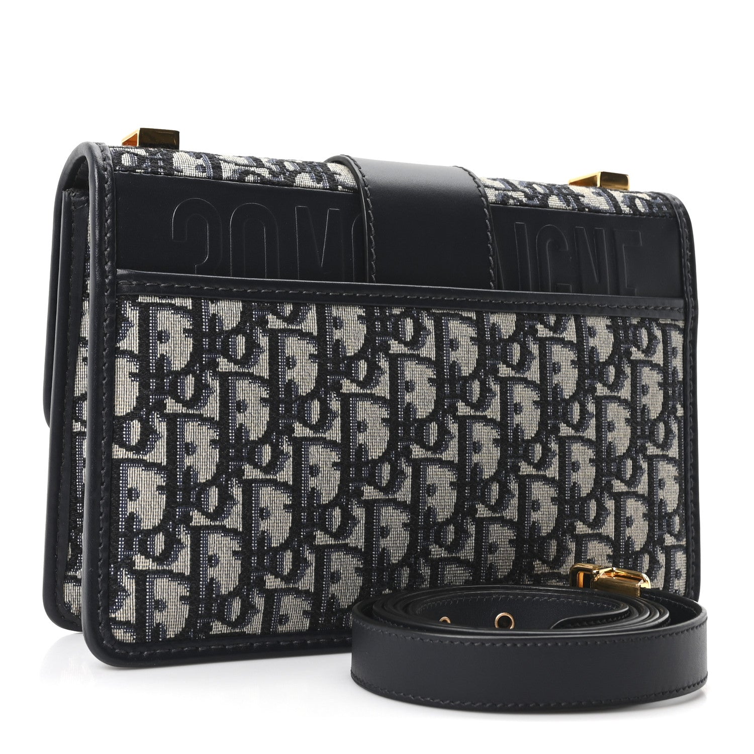Christian Dior Oblique 30 Montaigne Flap Bag Blue
