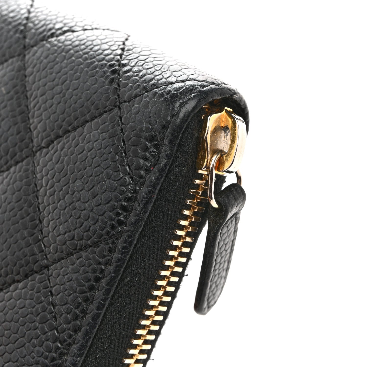 Caviar Quilted Large Gusset Zip Around Wallet Navy