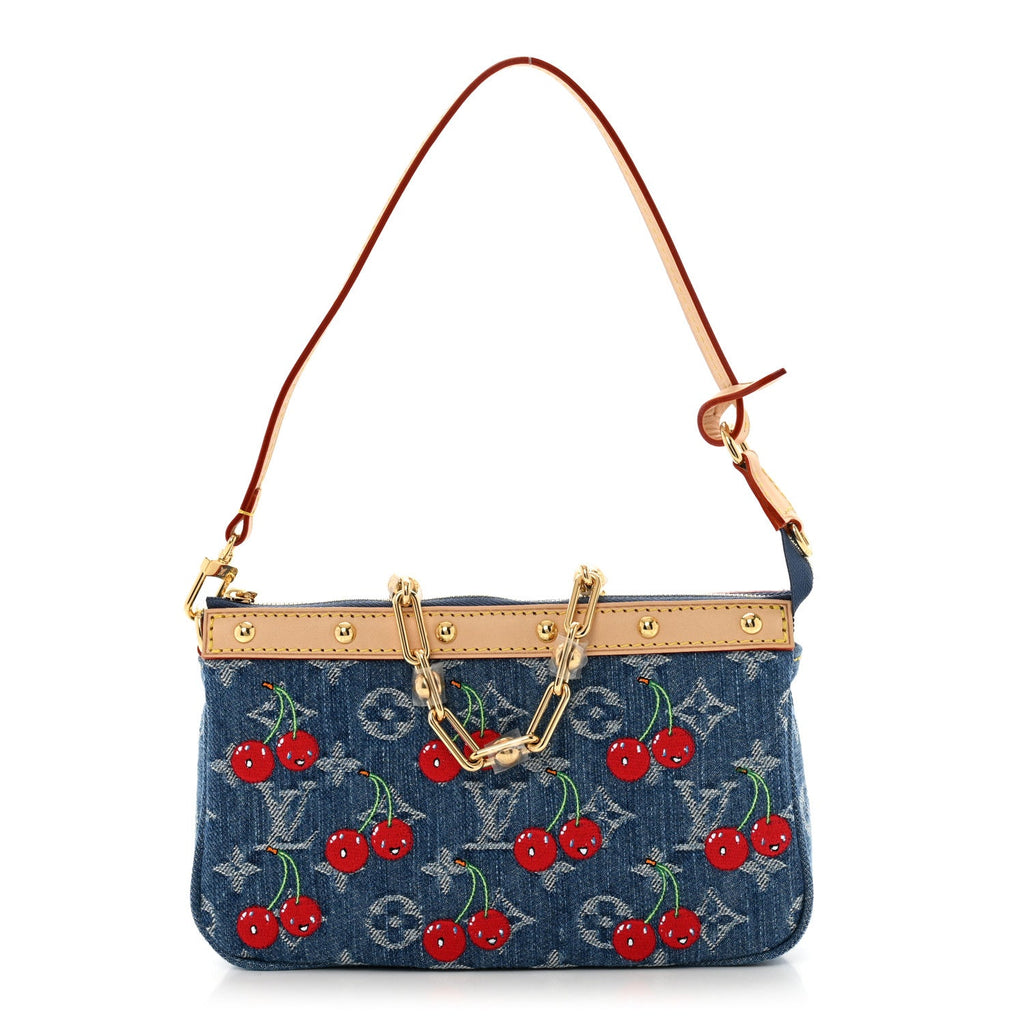 Louis Vuitton LV X TM Monogram Denim Cerises Pochette Accessories Blue