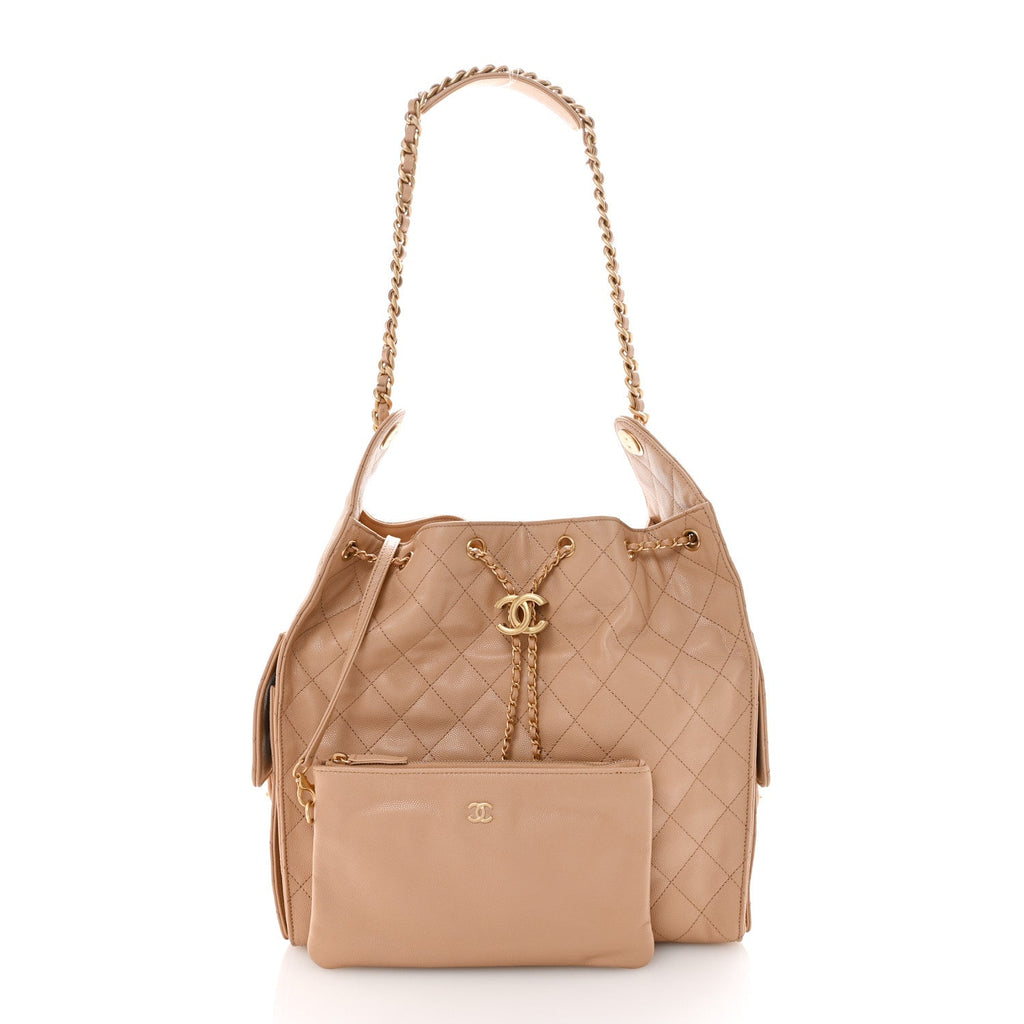 Chanel Caviar Quilted Medium Chanel 25 Handbag Beige